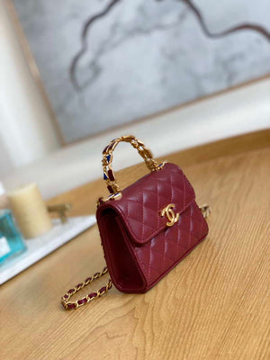 Chanel AP2944 Clutch with Chain Lambskin Wine Red - Default Title - View 3
