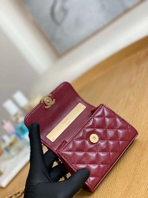 Chanel AP2944 Clutch with Chain Lambskin Wine Red - Default Title - View 8