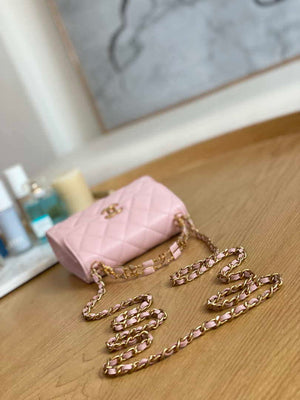 Chanel AP2945 Clutch with Chain Lambskin Light Pink Gold - Default Title - View 6