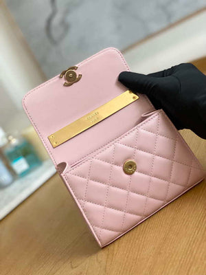 Chanel AP2945 Clutch with Chain Lambskin Light Pink Gold - Default Title - View 7