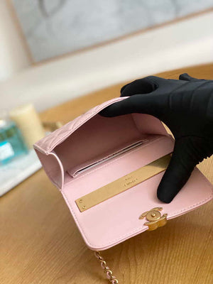 Chanel AP2945 Clutch with Chain Lambskin Light Pink Gold - Default Title - View 8
