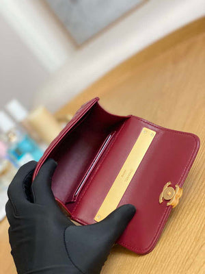 Chanel AP2945 Clutch with Chain Lambskin Wine Red Gold - Default Title - View 9