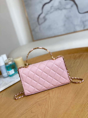 Chanel AP2946 Phone Holder Clutch with Chain Lambskin Pink - Default Title - View 2