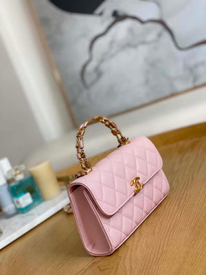 Chanel AP2946 Phone Holder Clutch with Chain Lambskin Pink - Default Title - View 3