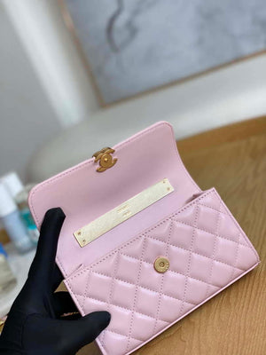 Chanel AP2946 Phone Holder Clutch with Chain Lambskin Pink - Default Title - View 8