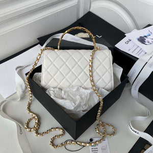 Chanel AP2946 Phone Holder Clutch with Chain Lambskin White - Default Title - View 2