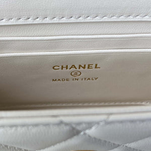 Chanel AP2946 Phone Holder Clutch with Chain Lambskin White - Default Title - View 9