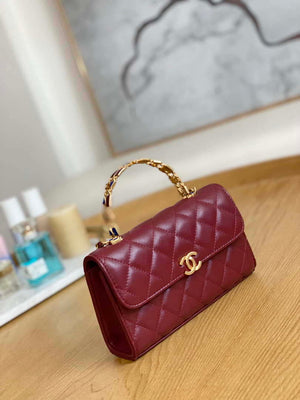 Chanel AP2946 Phone Holder Clutch with Chain Lambskin Wine Red - Default Title - View 3
