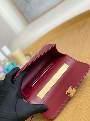 Chanel AP2946 Phone Holder Clutch with Chain Lambskin Wine Red - Default Title - View 9