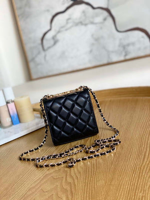 Chanel AP3020 Clutch with chain lambskip gold tone metal Black - Default Title - View 2
