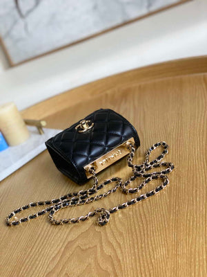 Chanel AP3020 Clutch with chain lambskip gold tone metal Black - Default Title - View 6