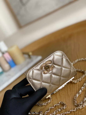 Chanel AP3020 Clutch with chain lambskin gold tone metal Gold - Default Title - View 3