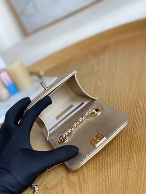 Chanel AP3020 Clutch with chain lambskin gold tone metal Gold - Default Title - View 9