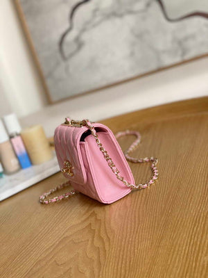 Chanel AP3020 Clutch with chain lambskin gold tone metal Pink - Default Title - View 5