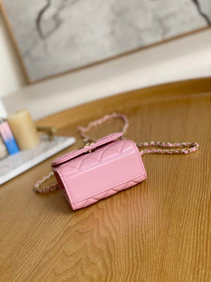 Chanel AP3020 Clutch with chain lambskin gold tone metal Pink - Default Title - View 7