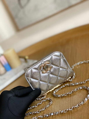 Chanel AP3020 Clutch with chain lambskin gold tone metal Sliver - Default Title - View 3