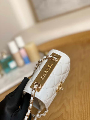 Chanel AP3020 Clutch with chain lambskip gold tone metal White - Default Title - View 4