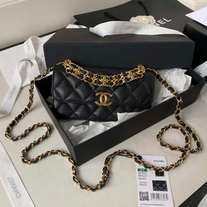 Chanel AP3021 Mini Flap Bag WOC Calfskin Phone bag Black - Default Title - View 1