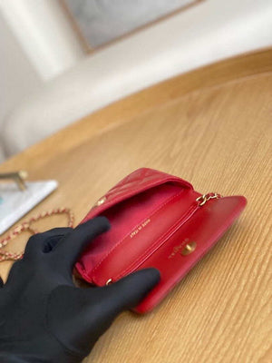 Chanel AP3036 Clutch With Chain lambskin Red - Default Title - View 9