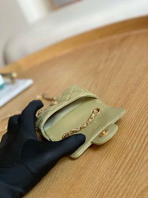 Chanel AP3037 BELT Bag Lambskin Enamel & Gold-Tone Metal Green - Default Title - View 9