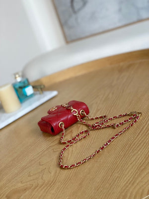 Chanel AP3037 BELT Bag Lambskin Enamel & Gold-Tone Metal Red - Default Title - View 6