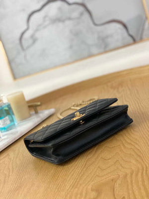 Chanel AP3043 WALLET ON CHAIN Lambskin & Gold-Tone Metal Black - Default Title - View 7
