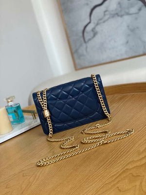 Chanel AP3043 WALLET ON CHAIN Lambskin & Gold-Tone Metal Blue - Default Title - View 2