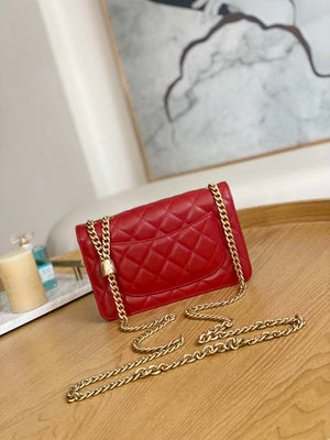 Chanel AP3043 WALLET ON CHAIN Lambskin & Gold-Tone Metal Red - Default Title - View 2
