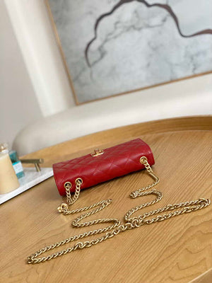 Chanel AP3043 WALLET ON CHAIN Lambskin & Gold-Tone Metal Red - Default Title - View 5