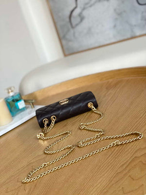Chanel AP3047 FLAP Phone Holder With Chain Dark brown Lambskin - Default Title - View 4