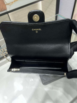 Chanel AP3226 Phone Holder with Chain Lambskin & Gold-Tone Metal Black - Default Title - View 8