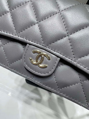 Chanel AP3226 Phone Holder with Chain Lambskin & Gold-Tone Metal Gray - Default Title - View 5
