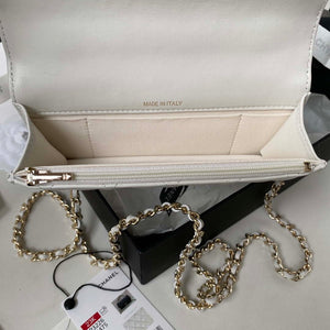 Chanel Phone Holder with Chain CC Lambskin & Gold-Tone Metal AP3226 White - Default Title - View 7