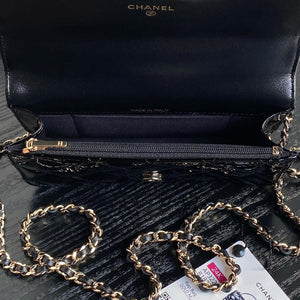 Chanel AP3226 Phone Holder with Chain Patent Calfskin & Gold-Tone Metal Black - Default Title - View 8