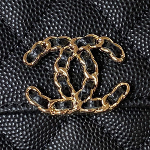 Chanel AP3237 Clutch with chain Grained Shiny Calfskin Gold With Handle Bag Black - Default Title - View 3