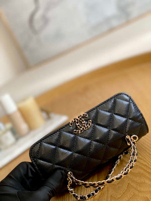 Chanel AP3238 Flap Chain Bag Black Calfskin Gold With Handle Bag - Default Title - View 7