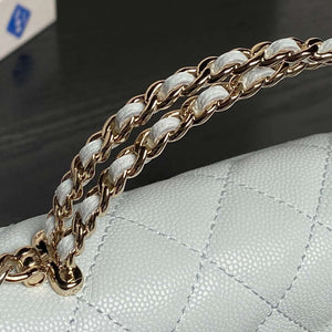 Chanel AP3238 Flap Chain Bag Light Blue Lambskin Gold With Handle Bag - Default Title - View 4