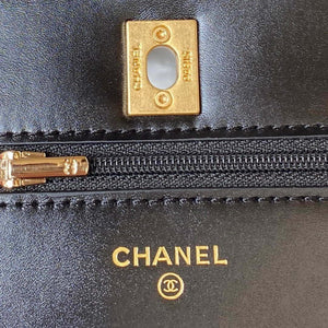Chanel AP3240 Flap Bag With Top Handle Lambskin & Gold-Tone Metal Black - Default Title - View 7
