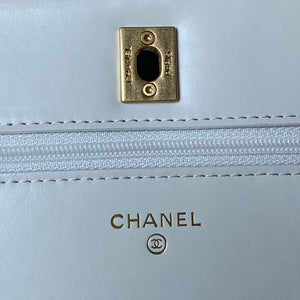 Chanel AP3240 Flap Bag With Top Handle Lambskin & Gold-Tone Metal White - Default Title - View 9