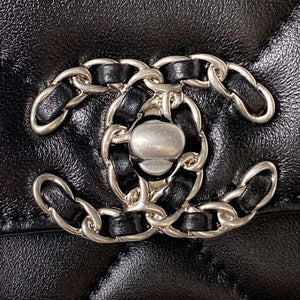 Chanel AP3267 19 Wallet on Chain Woc Shiny Lambskin Black - Silver - View 3