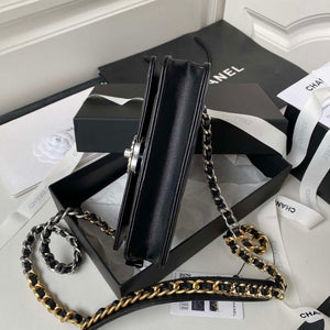 Chanel AP3267 19 Wallet on Chain Woc Shiny Lambskin Black - Silver - View 5