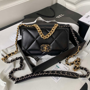 Chanel AP3267 19 Wallet on Chain Woc Shiny Lambskin Black - Silver - View 10