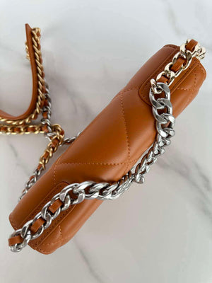 Chanel AP3267 19 Wallet on Chain Woc Shiny Lambskin Brown - Silver - View 5