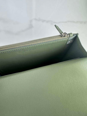 Chanel AP3267 19 Wallet on Chain Woc Shiny Lambskin Green - Silver - View 18