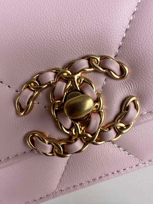 Chanel AP3267 19 Wallet on Chain Woc Shiny Lambskin Pink - Silver - View 9