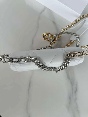 Chanel AP3267 19 Wallet on Chain Woc Shiny Lambskin White - Silver - View 14