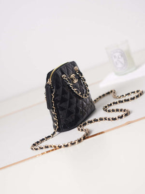 Chanel AP3345 Shell bag Patent Calfskin Black - Default Title - View 3