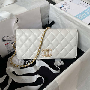 Chanel AP3363 Flap Baguette Bag Lambskin White - Default Title - View 1