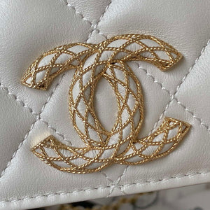 Chanel AP3363 Flap Baguette Bag Lambskin White - Default Title - View 3