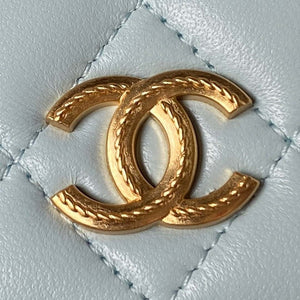 Chanel AP3385 Woc Flap Phone Holder With Chain Lambskin Blue Gold - Default Title - View 3